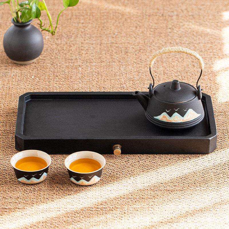 简约特小(电家用天然乌金干泡茶盘中功式排水式小茶号台夫茶具套