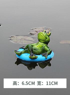 新款直销跨境青蛙乌龟庭院池塘漂浮动物植物摆件水池荷花仿真装饰