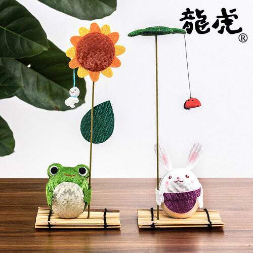 日本进口汽车桌面摆件京都龙虎作可爱萌猫咪兔子青蛙生日女友礼物