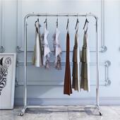 单杠龙门挂衣杆收纳带轮 衣服货架童装 简约服装 店展示架不锈钢女装