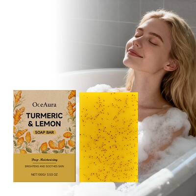 OCEAURA Turmeric Lemon Cleansing Soap - A gentle cleansing s