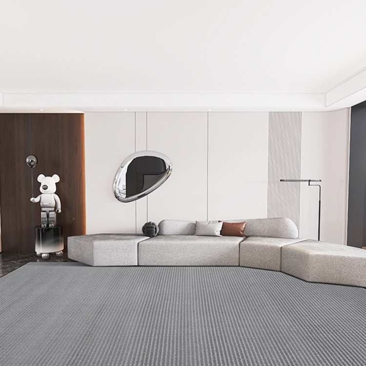 铺简简约茶几满素色丙纶现代客厅式机织意极毯地毯寂风侘卧室