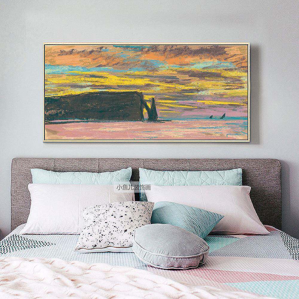 梵高美丽的日落床头挂画客厅沙发背景墙画印象派风景画抽象艺术画