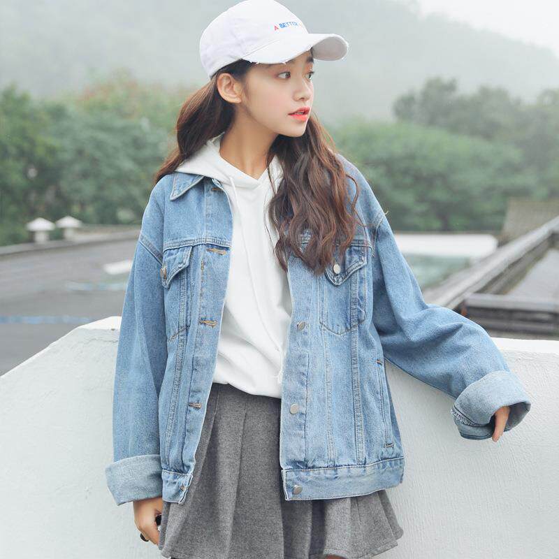 2024早春季百搭bf风宽松韩版时尚休闲夹克上衣长袖原宿牛仔外套女