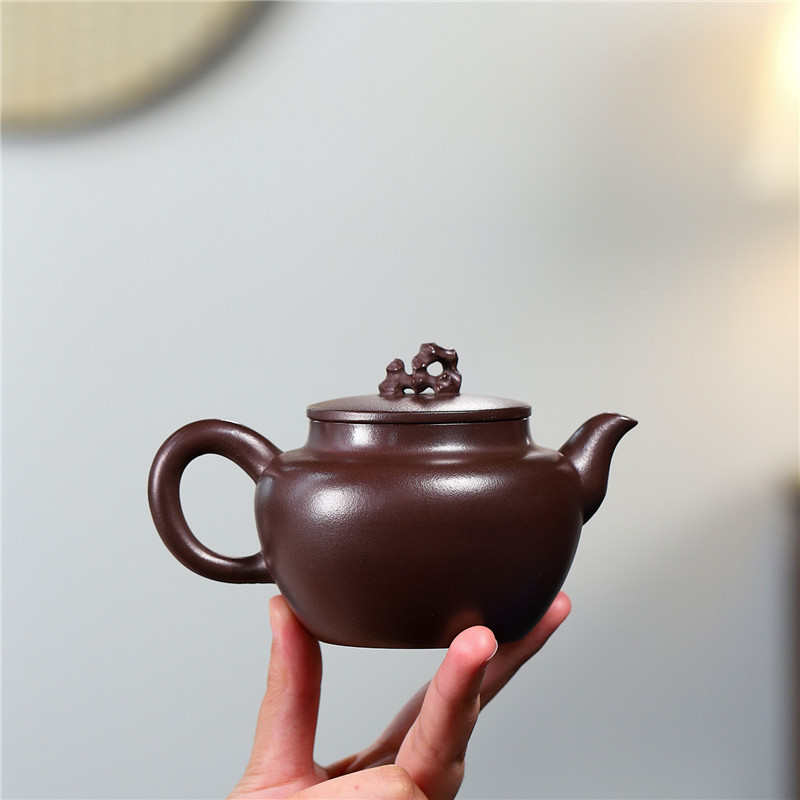 宜兴原矿紫砂壶百目老紫泥太湖石包浆快家用功夫茶具批发直播代发
