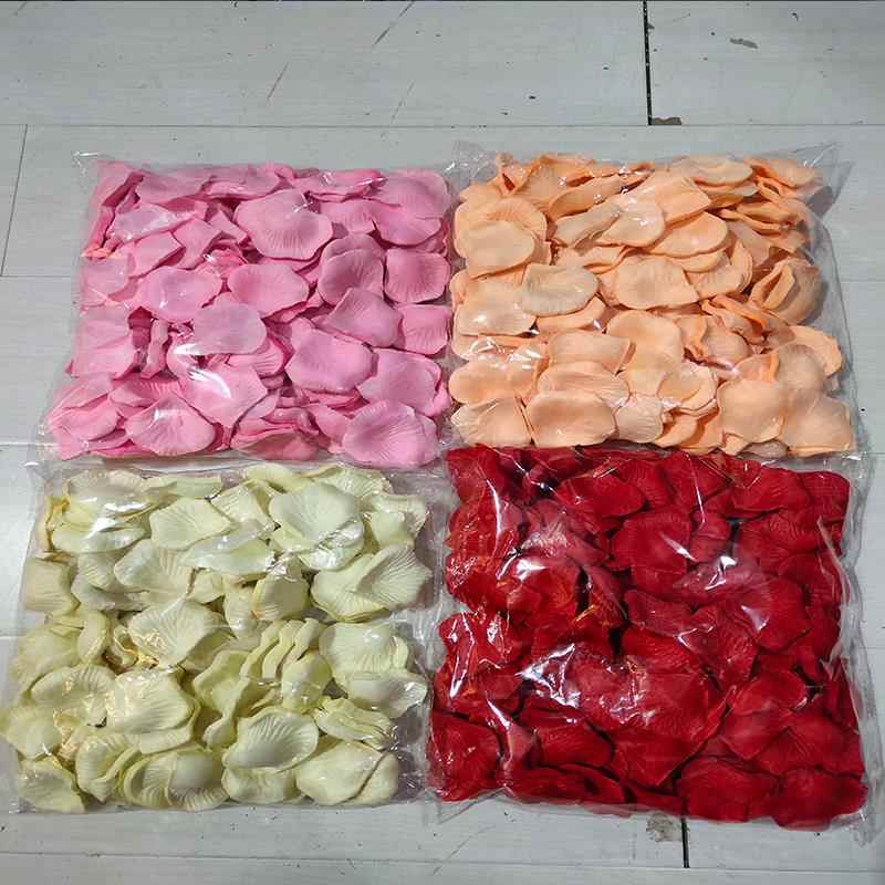 大红婚礼花瓣婚庆用品粉色仿真喜庆香槟色金色白色浪漫求婚玫瑰
