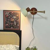 奶油风卧床头阅读壁灯意叠简约书560房学习折可旋转创摇臂壁室灯