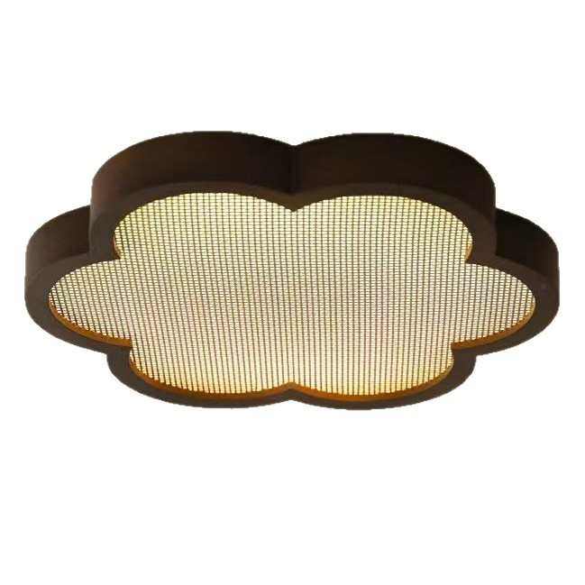 卧室灯饰主卧2025新款法式中古胡桃木花形侘寂风书房灯藤编吸顶灯,家装灯饰光源,智能吸顶灯,淘宝优惠券,粉丝福利购,淘宝优惠卷