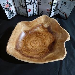 原木果盘整木水果盘木质木头托盘李子柒同款木盆餐具木碗实木果盘