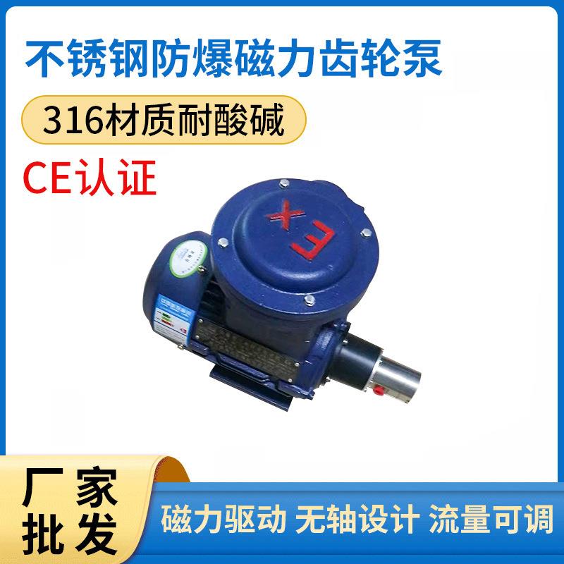 不锈钢防爆磁力齿轮泵微型磁力泵污水泵小型耐酸碱磁力齿轮计量泵