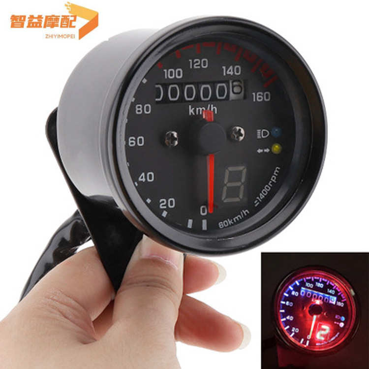 摩托车LED里程表带档显 哈雷铁马 大地鹰王 复古仪表改装码表咪表