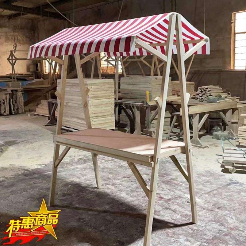 小吃售货车促销台移动箱体集市木质花车夜市摆摊活动棚户外摊位架