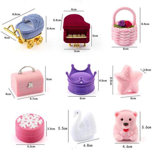 One Piece Velvet Jewelry Box Gift Box Container Wedding Ring