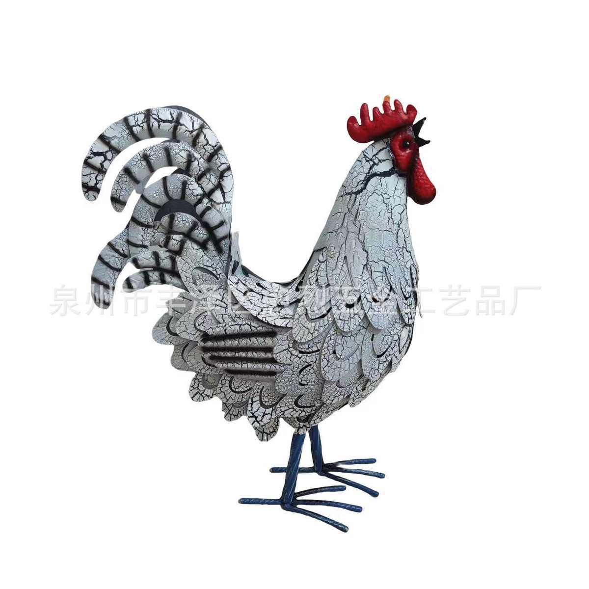 园林工艺品花园户外摆件装饰公鸡桌面庭院欧式仿真艺铁草坪
