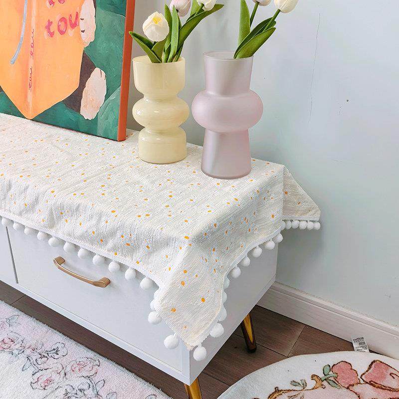 奶油风洗衣机布盖巾小雏菊茶几桌布电视柜台面保护垫鞋柜防晒盖布,居家布艺,桌布,淘宝优惠券,粉丝福利购,淘宝优惠卷