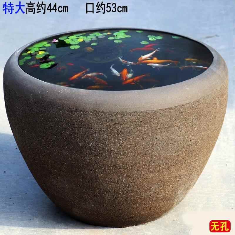无孔水养马槽花盆金鱼缸造景陶瓷水养流水罐鱼缸睡莲碗莲花盆阳台
