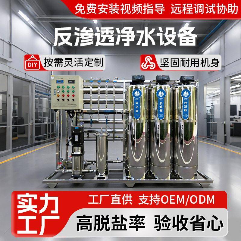 大型工业水处理净化水设备食品饮料水净化系统反渗透纯水设备定制