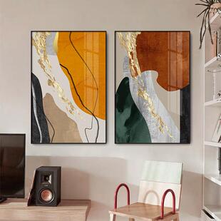 大幅客厅装 饰画现代简约抽象画油画高清喷绘壁画酒店民宿宾馆挂画