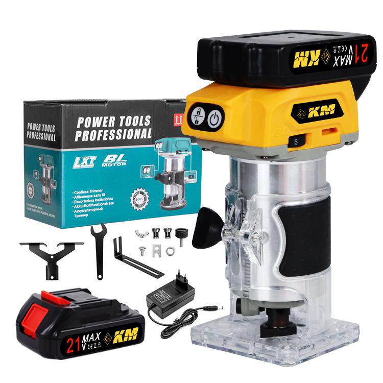 无刷锂电修边机充电多功能木工板开槽工具修边雕刻小锣机厂家供应