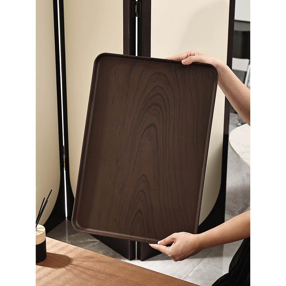 创意仿木纹托盘长方形家用水杯茶杯收纳茶盘塑料商用蛋糕甜品餐盘,餐饮具,盘,淘宝优惠券,粉丝福利购,淘宝优惠卷