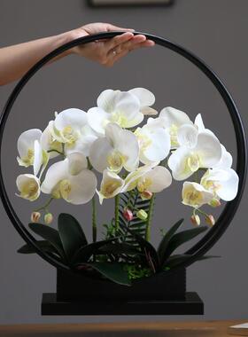 仿真花假花摆设客厅餐桌花摆花铁艺蝴蝶兰花盆栽轻奢高档花艺摆件