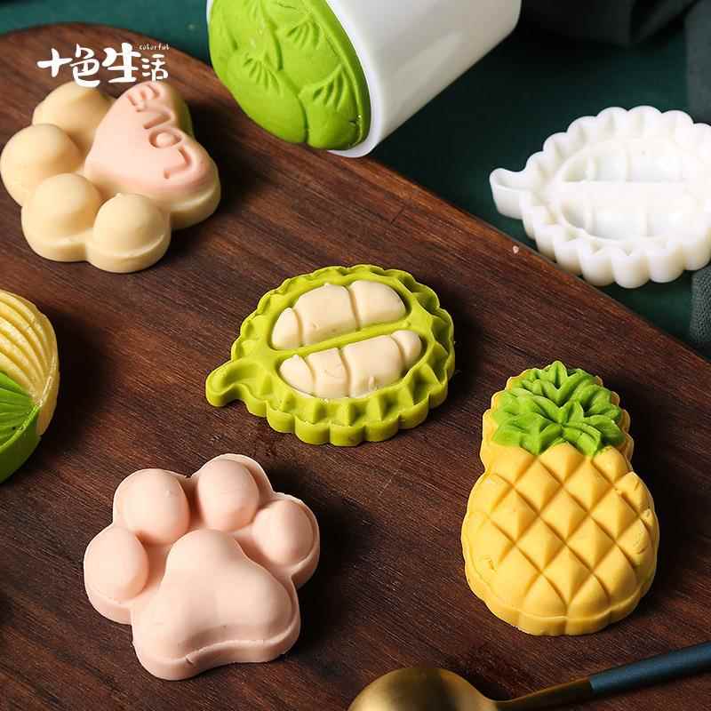 月饼模具家用压花手压式做50克不粘绿豆糕的模型印具冰皮糕点模具