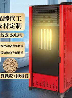 立式颗粒炉冬季取暖器烧水做饭移动取暖炉全自动热风炉木柴火炉