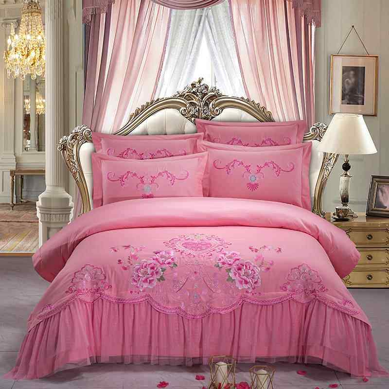 正品件婚庆四套粉色全棉刺绣套件喜新婚纯棉件套结婚六被套床上庆,床上用品,婚庆床品套件,淘宝优惠券,粉丝福利购,淘宝优惠卷