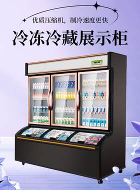 丽特便利店冰柜冷示藏626冷冻凯子母柜式商用冰淇淋柜饮料立保鲜