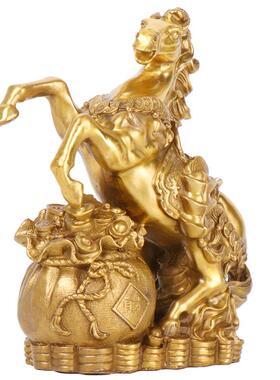 厂家马上财神铜马元宝马生肖马摆件聚宝盆马