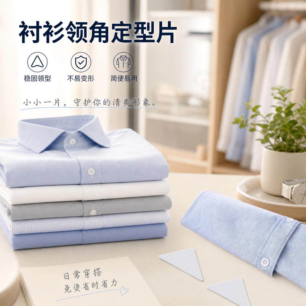 polo衬衫衫衣领角定型贴撑片领撑固定贴垫片不翘角定型衣领贴衣领