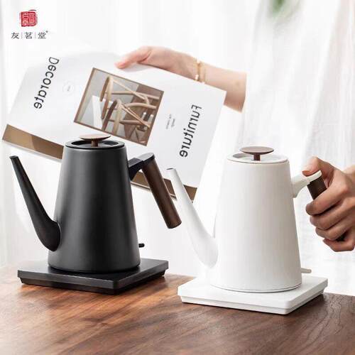 友茗堂电热水壶家用泡茶烧水壶酒店用黑白简约快速烧水壶
