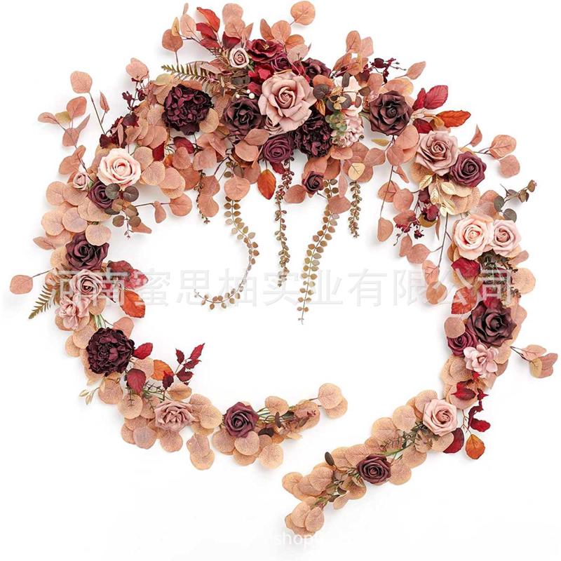 婚礼门挂人造仿真拱门花造型花环桌子装饰花条花藤热卖