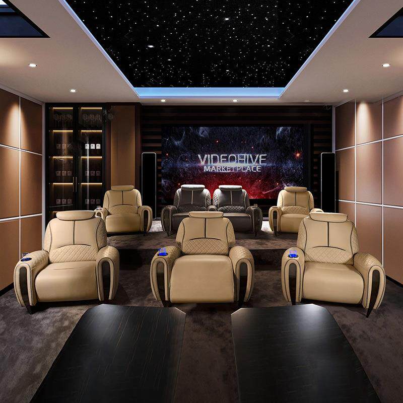 新款别墅家庭影沙发私AL-0933人电电影院影影音室影视厅动多功能