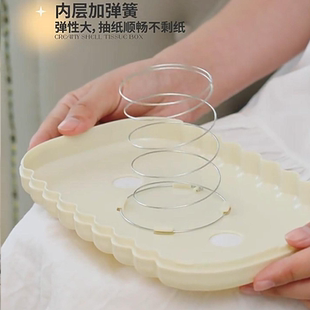 奶油风贝壳纸巾盒客厅茶几餐厅家用轻奢创意网红高颜值弹簧抽纸盒