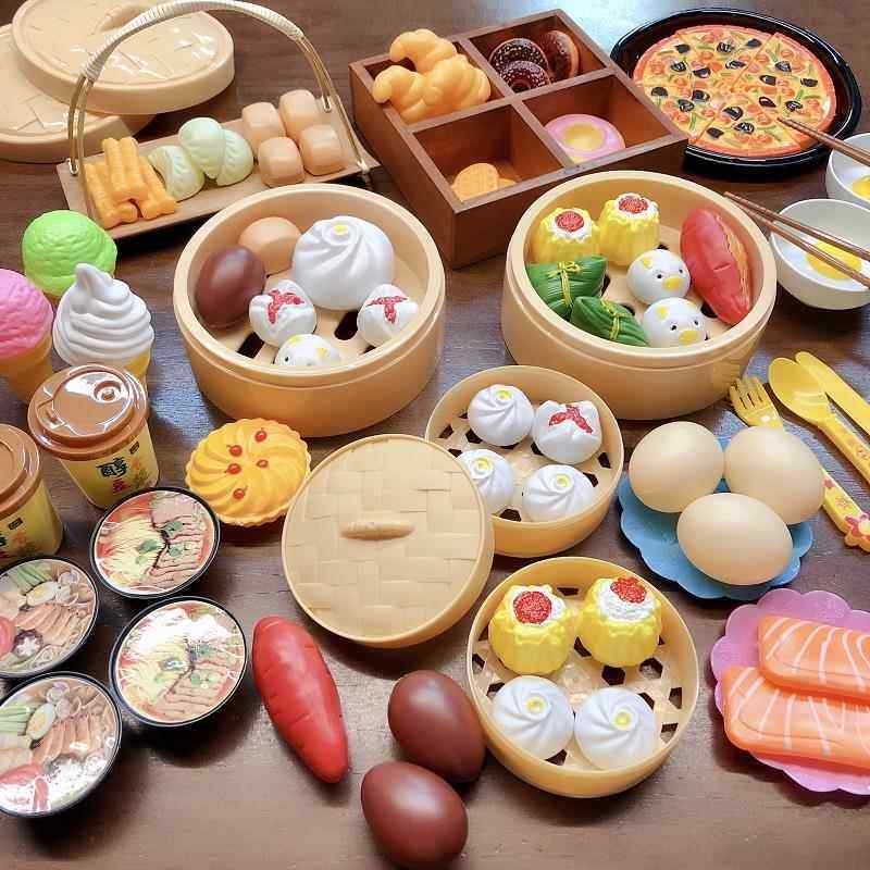 仿真食物过家家玩具儿童男孩女孩小孩子包子点心厨房做饭蒸笼套装