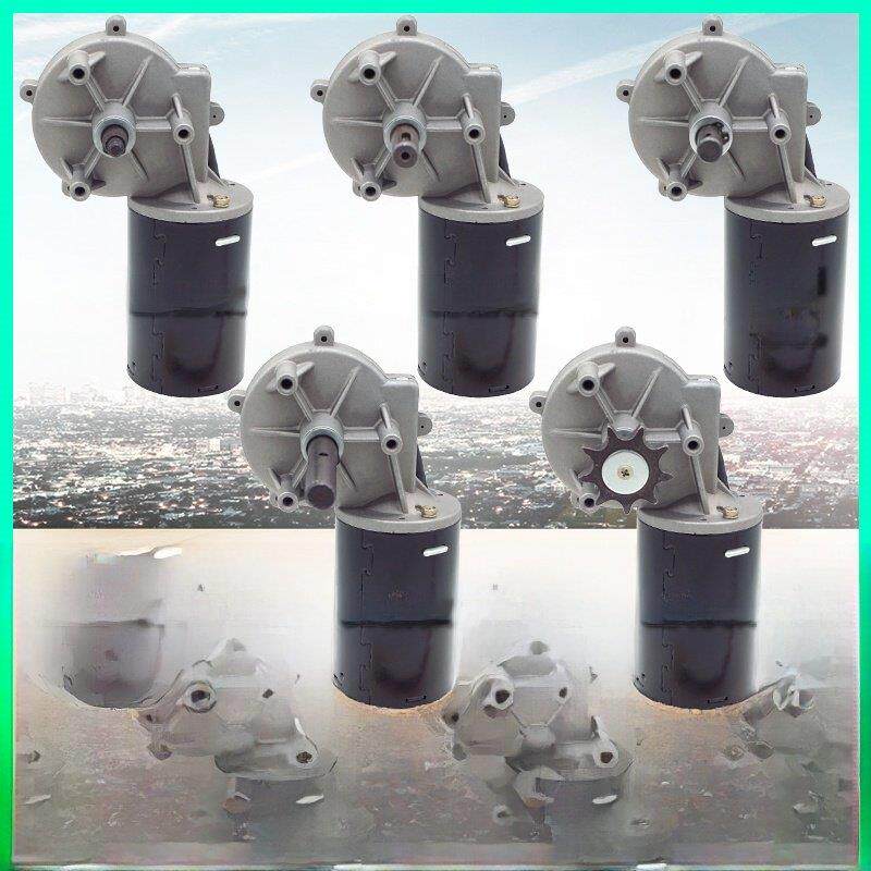 永磁直流电动机12V80W蜗轮减速大功率电机炒栗肥播种机调速