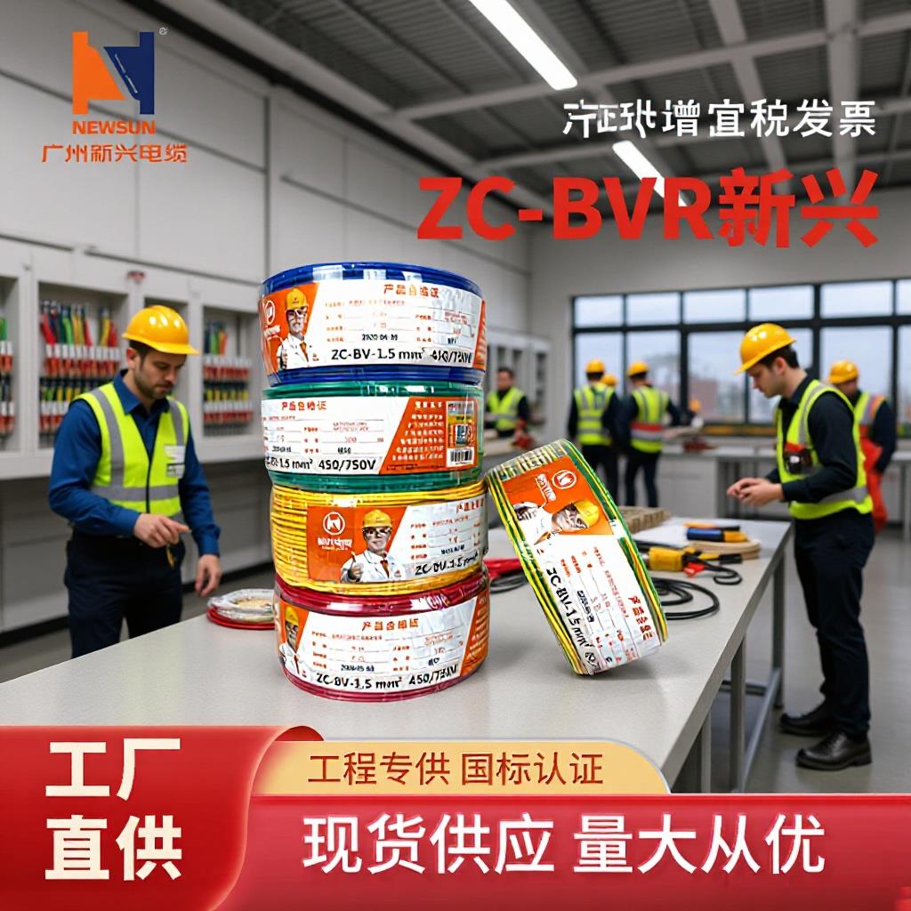 广州新兴电线电缆BVRBV2.5/4平方纯铜国标家装阻燃多股单芯软线
