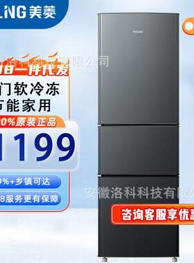 美.菱210升三门三温白色小型冰箱中门软冷冻节能BCD-210LCR2X灰