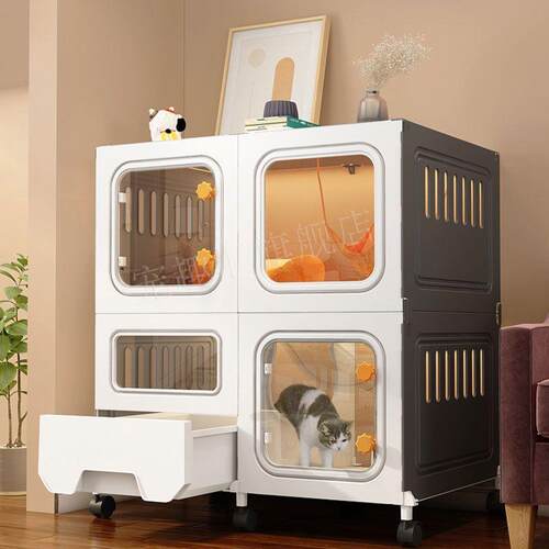 别墅猫砂盆一体家用室内超大自由空间不占地猫屋猫窝厕所猫笼子