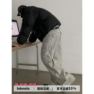 INKNOTS美式复古水洗做旧廓形工装裤男女宽松直筒休闲Vintage裤子