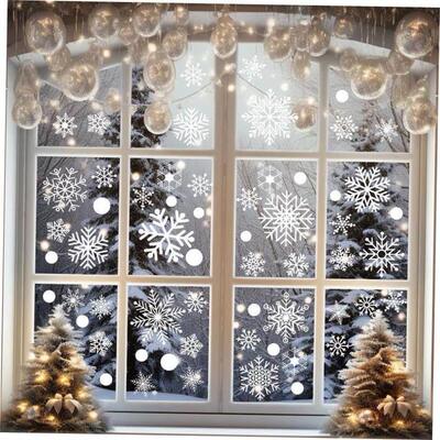 Christmas Snowflake window sticker Glass stickers圣诞窗贴
