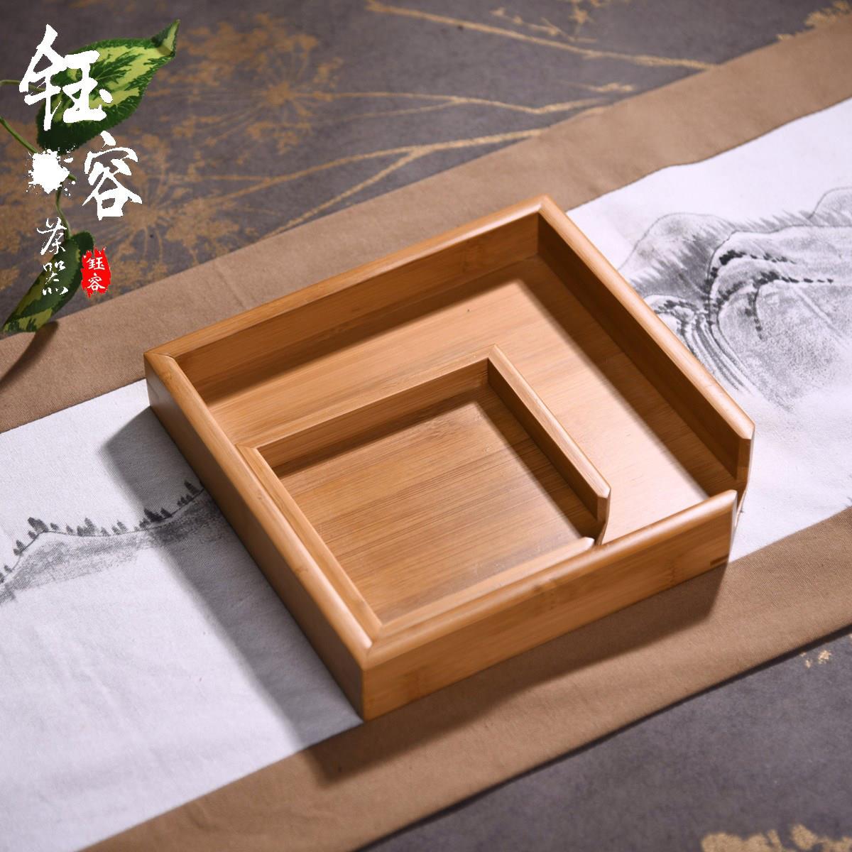 竹审评盘 普洱茶盘 分茶盘配件 茶叶托盘观赏盘实木工夫茶具茶道
