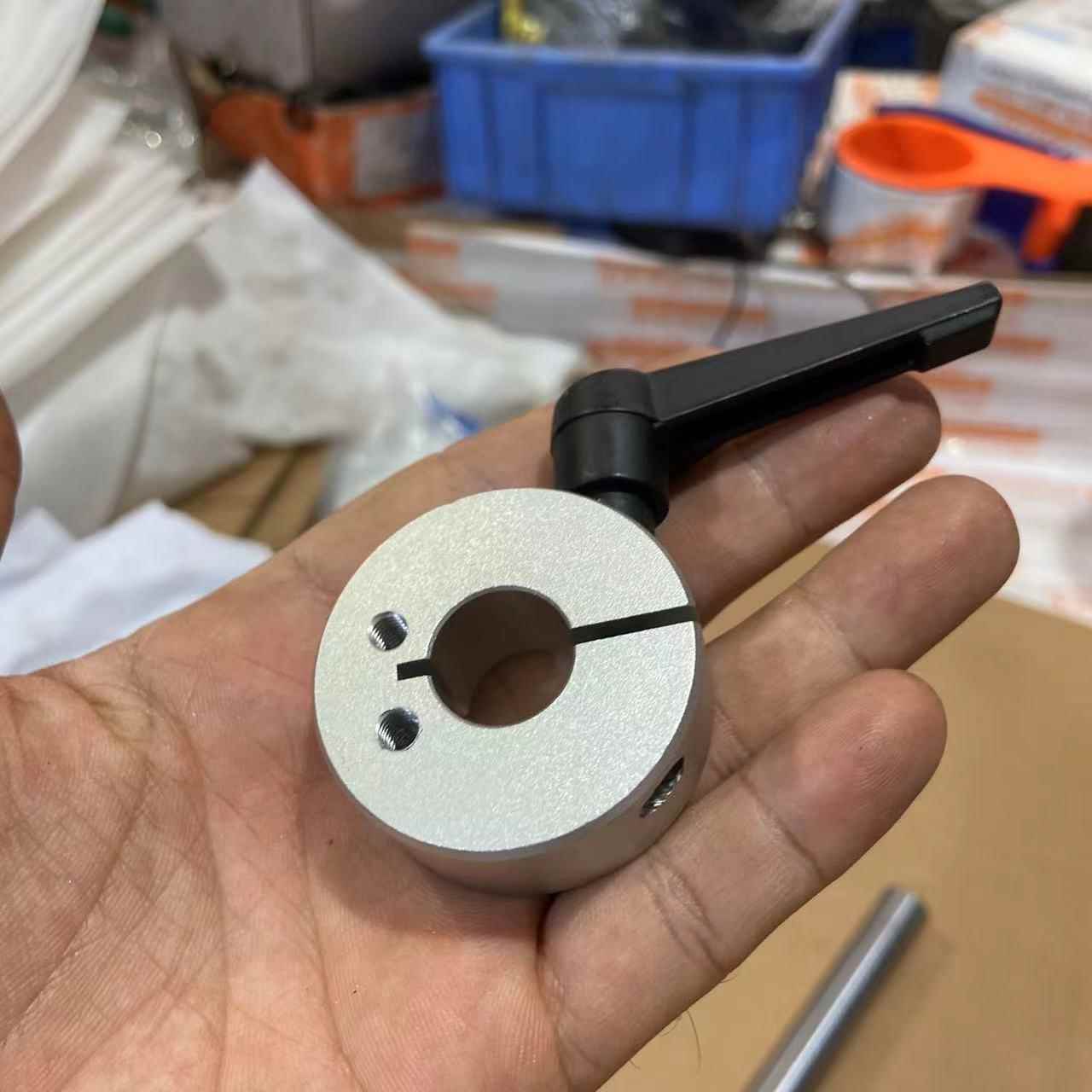 铝合金快速夹紧固定环锁紧带把手快速侧面安装孔夹具45钢轴止推环