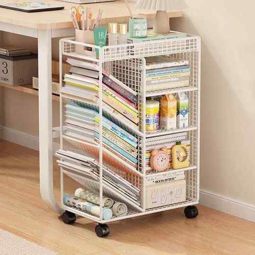 置桌下书架落地物架移动小推车简可学生易HTL教室书桌旁书本收纳