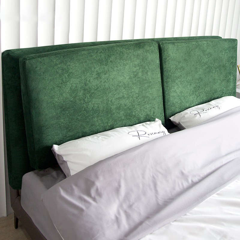 纯色轻奢床头靠垫靠包大靠背榻榻米软包麂皮绒卧室床头罩可拆洗