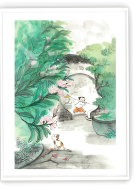 央美肚子杜杜【夹竹桃】温馨治愈限量版画客厅书房餐厅挂画装饰画