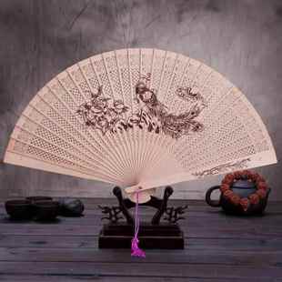 traditional China wood fan gift Chinese tourist souvenir