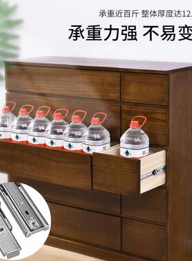 不锈钢滑GPC轨缓冲阻节抽屉三导轨衣柜道滚珠静音滑反尼弹滑轨