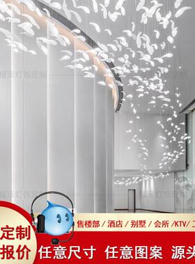 别墅线形楼梯长吊灯商用创意氛围灯具店铺售楼部酒店工程灯饰